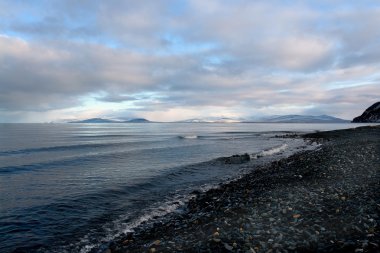 Arctic coast of Chukotka  in summer. clipart