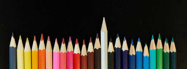 Children pencils of different colors.