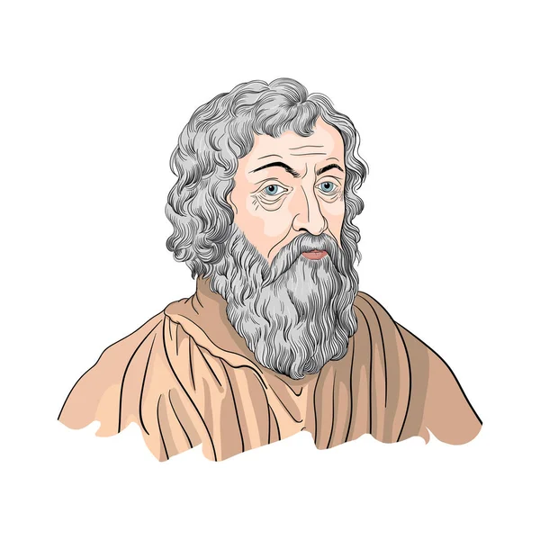 Hippocrates Ancient Greek Physician Who Lived Greece Classical Period Traditionally — 图库矢量图片