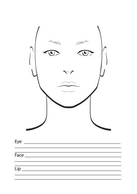 Face chart Makeup Artist Blank. clipart