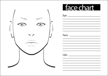 Face chart Makeup Artist Blank. clipart