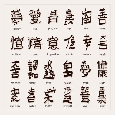 vektör kümesi: kanji çevirili
