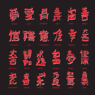 vektör kümesi: kanji çevirili