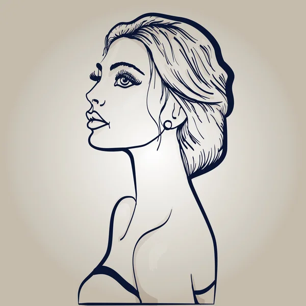 Vector ilustrar retrato de una novia mujer — Vector de stock