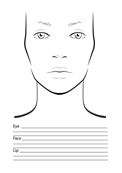 Carta facial Maquillaje Artista en blanco . — Vector de stock