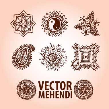 vektör kümesi: illüstrasyon Mehdi, kına dövme 