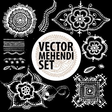 vektör kümesi: illüstrasyon Mehdi, kına dövme 