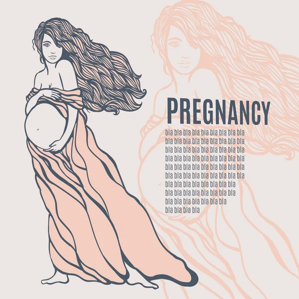 Illustration vectorielle de la silhouette de la femme enceinte — Image vectorielle