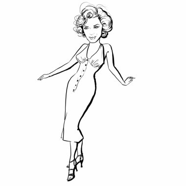Kaliningrad, Rusya 8 Ekim 2020, beyaz arka planda Marilyn Monroe 'nun portresi, çizim çizimi, süper star Amerikan aktrisinin portresi.
