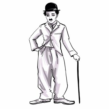 Kaliningrad, Russia 8 October 2020, Charlie Chaplin Caricature Illustration clipart