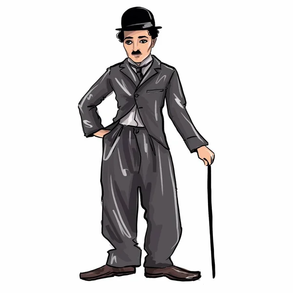 Kaliningrad Russland Oktober 2020 Charlie Chaplin Karikatur Illustration — Stockfoto