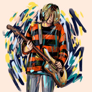 Kaliningrad, Rusya 8 Ekim 2020, Kurt Donald Cobain (20 Şubat 1967 - 5 Nisan 1994), ABD 'li şarkıcı, söz yazarı ve müzisyen. Rock grubu Nirvana 'nın vokalisti.