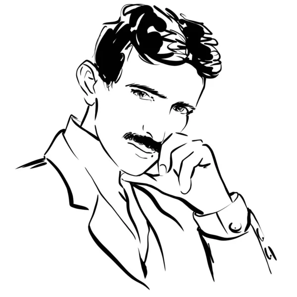 Kaliningrad Ryssland Juni 2021 Potrait Nikola Tesla Enkel Popkonst Illustration — Stockfoto