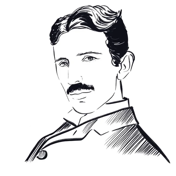 칼리닌 그라드 러시아 2021 Potrait Nikola Tesla Simple Pop Art — 스톡 사진