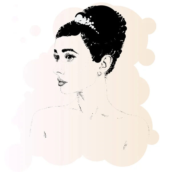 Mujer retro hermosa, vector . — Vector de stock