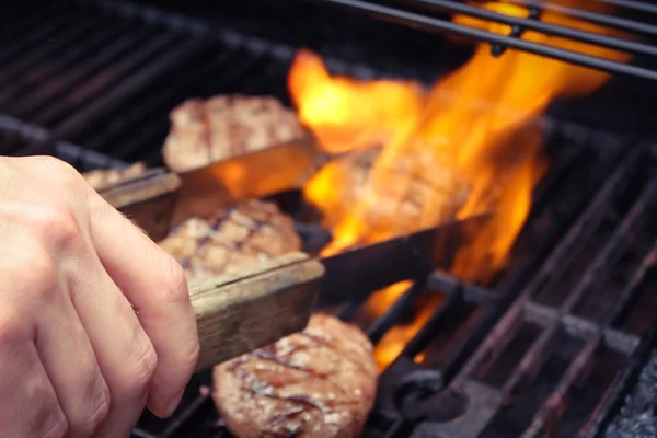 Cooking Burgers on the BBQ — Stock Photo, Image