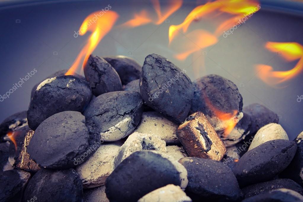 Coal Buring In The Fire Pit Stock Photo C Upyanose 86826154