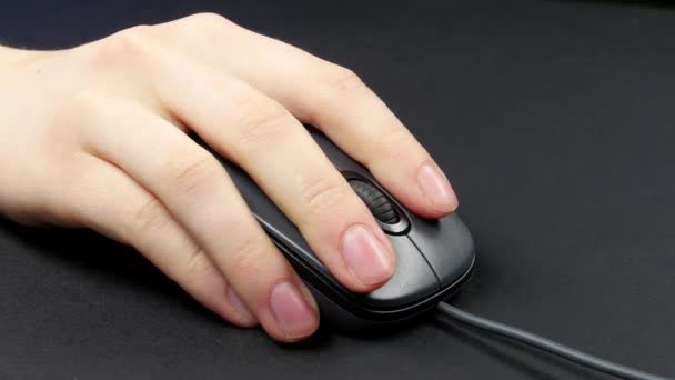 Persona mano sul mouse, nero, confezione 2 — Video Stock