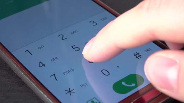 Número de impressões digitais da mão para chamar alguém, vista lateral — Vídeo de Stock