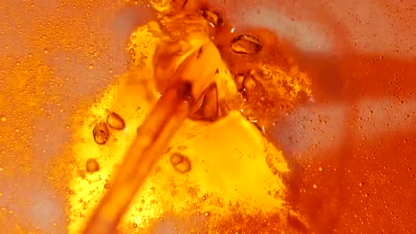Pouring beer in high definition. Closeup. Slow motion — Stock Video