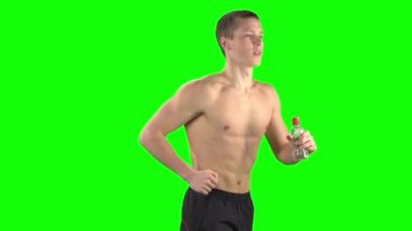 Sağlıklı adam. Yeşil ekran