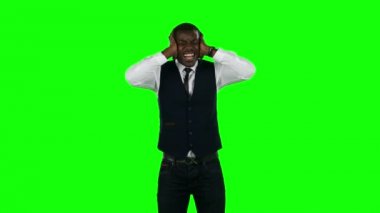 Kızgın bir iş adamı. Yeşil ekran