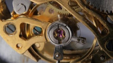 Mekanizması dikkat et. Gears'ı mekanik saat. Yakın çekim