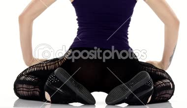 Booty shake genç seksi kadın profesyonel performans. Beyaz