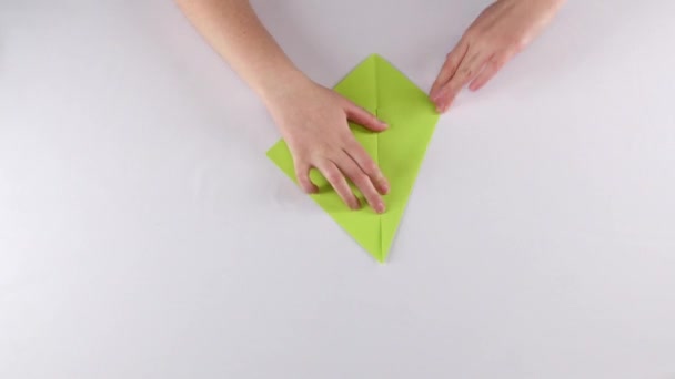 Origami. Vit. Tidsinställd — Stockvideo