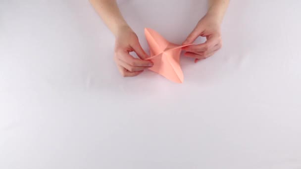 Flower origami. White. Time lapse — Stock Video