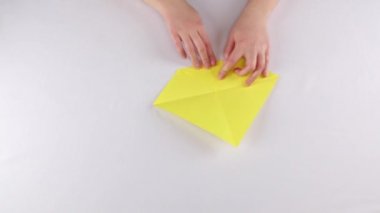 Kağıttan kuşlar. Origami. Beyaz. Zaman atlamalı