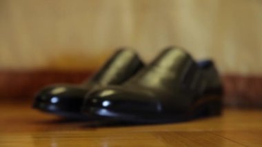 Damat siyah şık ayakkabılar, dinamik odak değiştirmek