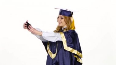 Selfe fotoğrafı. Mezun. Beyaz