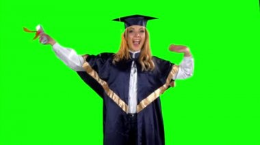 Dans mezunu. Yeşil ekran. Yavaş çekim