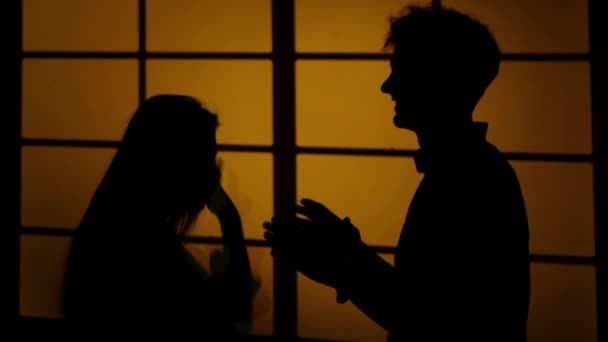 Relatie problemen. Silhouet. Close-up — Stockvideo