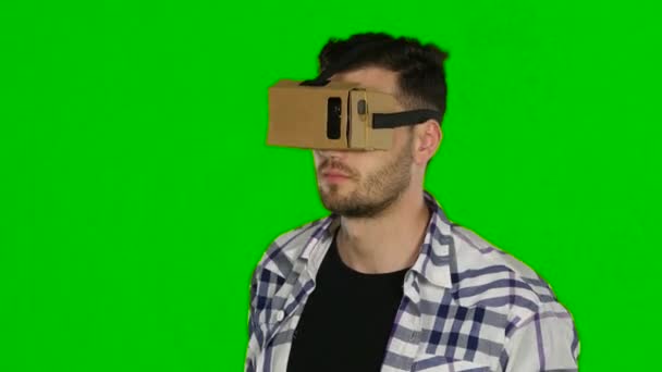 Virtuelle Realität. vr Brille. Green Screen. Nahaufnahme — Stockvideo