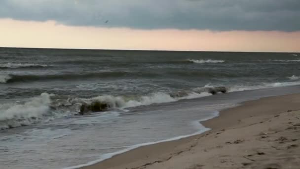 Cielo nublado sobre la orilla del mar — Vídeos de Stock