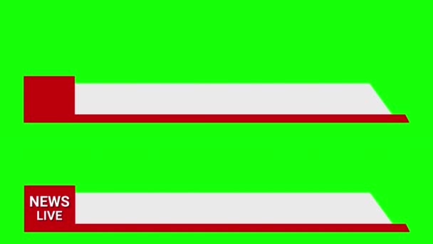 Noticias de última hora en vivo. Tercer gráfico inferior para títulos. Tecla croma pantalla verde. — Vídeo de stock