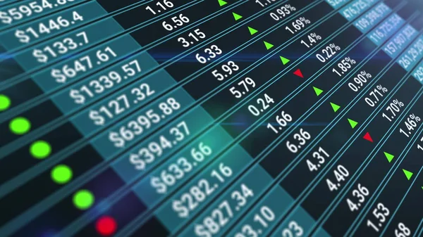 Abstrakti tausta osakemarkkinoiden numeroilla. Valuuttakurssikartta animoitu sininen tausta. Taloudellinen käsite. Pörssitiedot esillä. — kuvapankkivalokuva