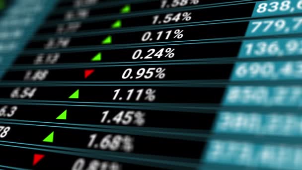 Börse Monitor während offener Markt für den Handel verkaufen und kaufen Aktien online. Wirtschafts- und Finanzkonzept für Unternehmen. — Stockvideo