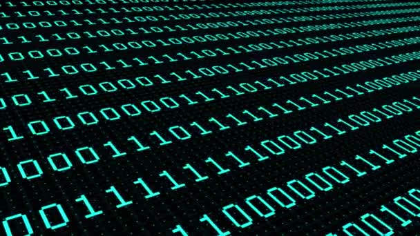 技術環境プログラミング、将来のバイナリコード。現代のテクノロジー16進コードの概念。デジタル抽象的背景。暗号通貨とビットコインの概念. — ストック動画