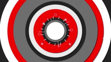 Dönen sarmal beyaz gri dairelerle açılış başlığı animasyonu. Reklamcılık, sunumlar, televizyon haber üretimi ve sosyal ağ için geometrik animasyon arka planı. Yeşil ekran krom anahtarı