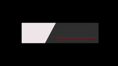 Geometrik beyaz, gri, kırmızı başlıklı video giriş şablonu siyah arkaplanda üçüncü sırada. Reklamlar ve sunumlar için uygun, televizyon haber üretimi ve sosyal ağ. Alfa kanalı.