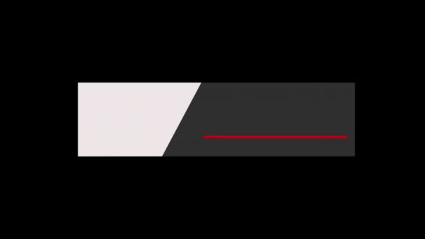 Modèle d'introduction vidéo de titre blanc gris rouge géométrique tiers inférieur sur fond noir. Convient pour la publicité ou les présentations, la production d'informations télévisées et les réseaux sociaux. Canal alpha. — Video