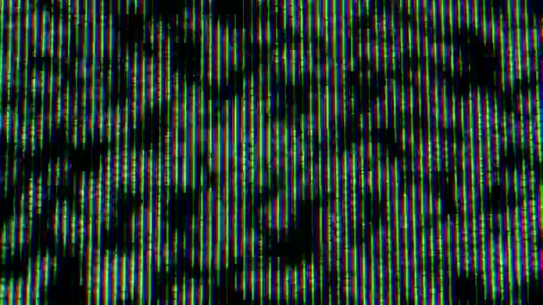 Véritable bruit de télévision analogique sur un écran de télévision couleur. TV pas de signal. Vagues de bruit statique granuleux provenant d'un vieil écran de télévision analogique. Macro gros plan. — Video