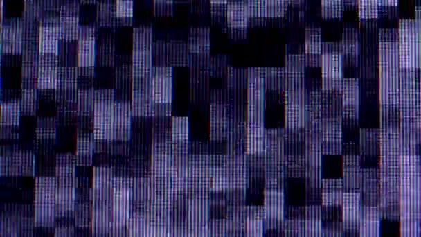 Černobílý a barevný závada šum statické televize. Vizuální video efekty zrnité pozadí, TV šum obrazovky. Uzavření makra. — Stock video