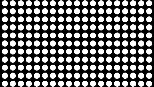 Dynamic black and white composition with dots scaling. Retro and vintage pattern animation — Stock Video