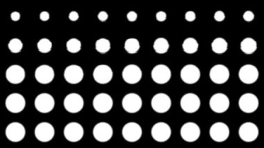 Bulanık noktalı dinamik siyah beyaz kompozisyon. Retro ve eski model canlandırması