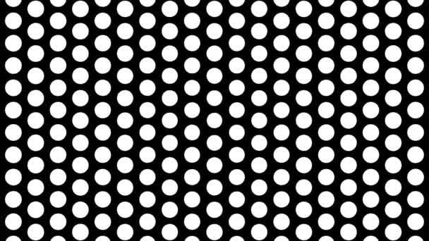 Composition dynamique en noir et blanc avec mise à l'échelle des points. Animation rétro et vintage — Video