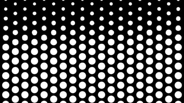 Dynamic black and white composition with dots scaling. Retro and vintage pattern animation — Stock Video